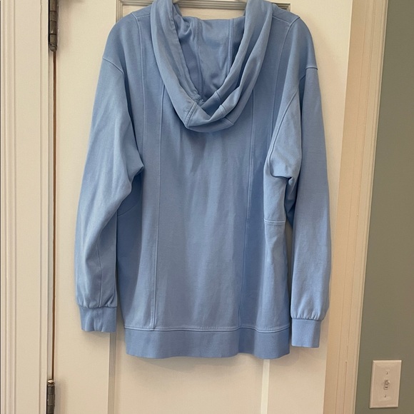 Light Blue Hooded Pullover Sweatshirt - Picture 3 of 3